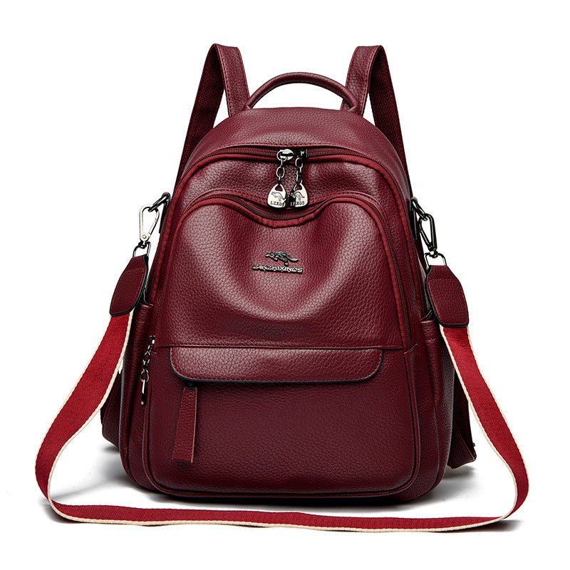 Women's Kangaroo Large Capacity Mom Soft Leather Backpacks